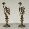 Pair Napoleon III Period Bronze Floral Candelabra