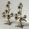 Pair Napoleon III Period Bronze Floral Candelabra