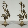 Pair Napoleon III Period Bronze Floral Candelabra
