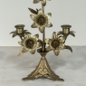 Pair Napoleon III Period Bronze Floral Candelabra