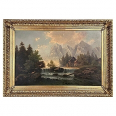19th Century Framed Oil Painting on Canvas by R. Waldau