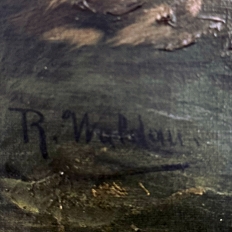 19th Century Framed Oil Painting on Canvas by R. Waldau