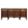 Antique French Louis XVI Mahogany Buffet with Carrara Marble