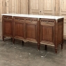 Antique French Louis XVI Mahogany Buffet with Carrara Marble