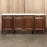 Antique French Louis XVI Mahogany Buffet with Carrara Marble