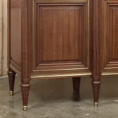 Antique French Louis XVI Mahogany Buffet with Carrara Marble