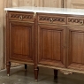 Antique French Louis XVI Mahogany Buffet with Carrara Marble