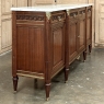 Antique French Louis XVI Mahogany Buffet with Carrara Marble