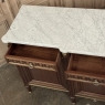 Antique French Louis XVI Mahogany Buffet with Carrara Marble