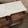 Antique French Louis XVI Mahogany Buffet with Carrara Marble