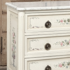 French Louis XVI Painted Commode with Carrara Marble