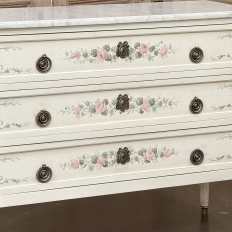 French Louis XVI Painted Commode with Carrara Marble