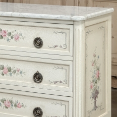 French Louis XVI Painted Commode with Carrara Marble