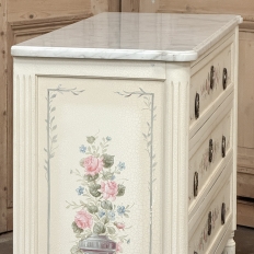 French Louis XVI Painted Commode with Carrara Marble