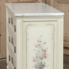French Louis XVI Painted Commode with Carrara Marble