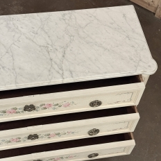 French Louis XVI Painted Commode with Carrara Marble