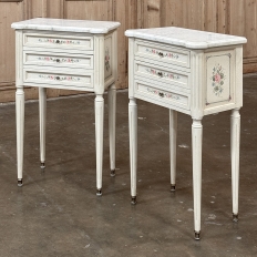 French Louis XVI Painted Commode with Carrara Marble