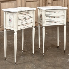 French Louis XVI Painted Commode with Carrara Marble