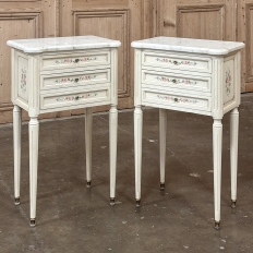 French Louis XVI Painted Commode with Carrara Marble