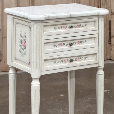 French Louis XVI Painted Commode with Carrara Marble