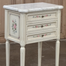 French Louis XVI Painted Commode with Carrara Marble
