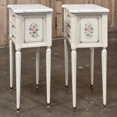 French Louis XVI Painted Commode with Carrara Marble
