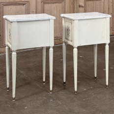 French Louis XVI Painted Commode with Carrara Marble