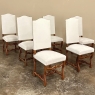 Set of 6 Antique French 'Os de Mouton' Upholstered Dining Chairs