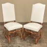 Set of 6 Antique French 'Os de Mouton' Upholstered Dining Chairs