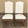 Set of 6 Antique French 'Os de Mouton' Upholstered Dining Chairs