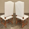 Set of 6 Antique French 'Os de Mouton' Upholstered Dining Chairs