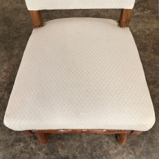 Set of 6 Antique French 'Os de Mouton' Upholstered Dining Chairs