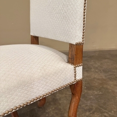 Set of 6 Antique French 'Os de Mouton' Upholstered Dining Chairs