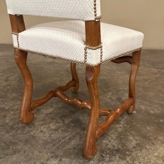 Set of 6 Antique French 'Os de Mouton' Upholstered Dining Chairs