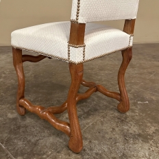 Set of 6 Antique French 'Os de Mouton' Upholstered Dining Chairs