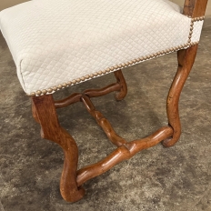 Set of 6 Antique French 'Os de Mouton' Upholstered Dining Chairs