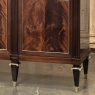 Mid Century French Louis XVI Neoclassical Flame Mahogany Buffet ~ Credenza with Carrara Marble