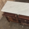Mid Century French Louis XVI Neoclassical Flame Mahogany Buffet ~ Credenza with Carrara Marble