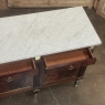 Mid Century French Louis XVI Neoclassical Flame Mahogany Buffet ~ Credenza with Carrara Marble