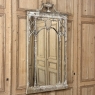 Antique Italian Neoclassical Carved Wood Mirror with Distressed Painted Finish