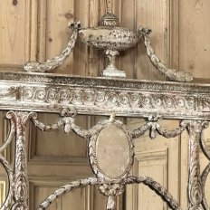 Antique Italian Neoclassical Carved Wood Mirror with Distressed Painted Finish