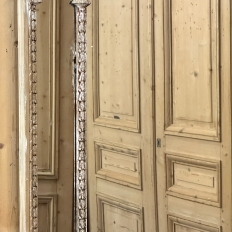 Antique Italian Neoclassical Carved Wood Mirror with Distressed Painted Finish