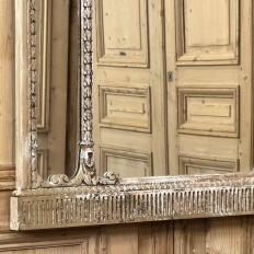 Antique Italian Neoclassical Carved Wood Mirror with Distressed Painted Finish