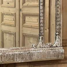 Antique Italian Neoclassical Carved Wood Mirror with Distressed Painted Finish