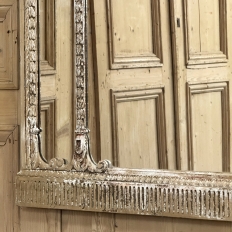 Antique Italian Neoclassical Carved Wood Mirror with Distressed Painted Finish