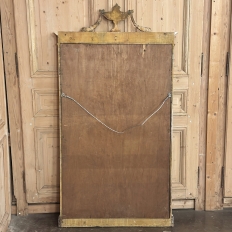 Antique Italian Neoclassical Carved Wood Mirror with Distressed Painted Finish