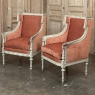 Pair 19th Century French Louis XVI Painted Bergeres ~ Armchairs