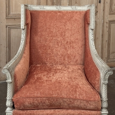 Pair 19th Century French Louis XVI Painted Bergeres ~ Armchairs