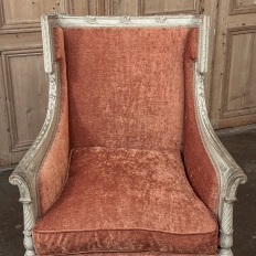 Pair 19th Century French Louis XVI Painted Bergeres ~ Armchairs