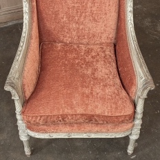 Pair 19th Century French Louis XVI Painted Bergeres ~ Armchairs